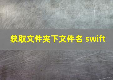 获取文件夹下文件名 swift